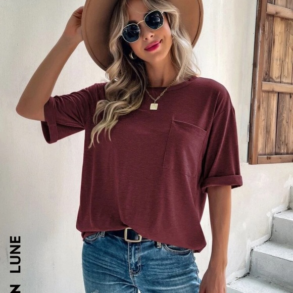 SHEIN Pocket Drop Shoulder T-shirt - Picture 1 of 2